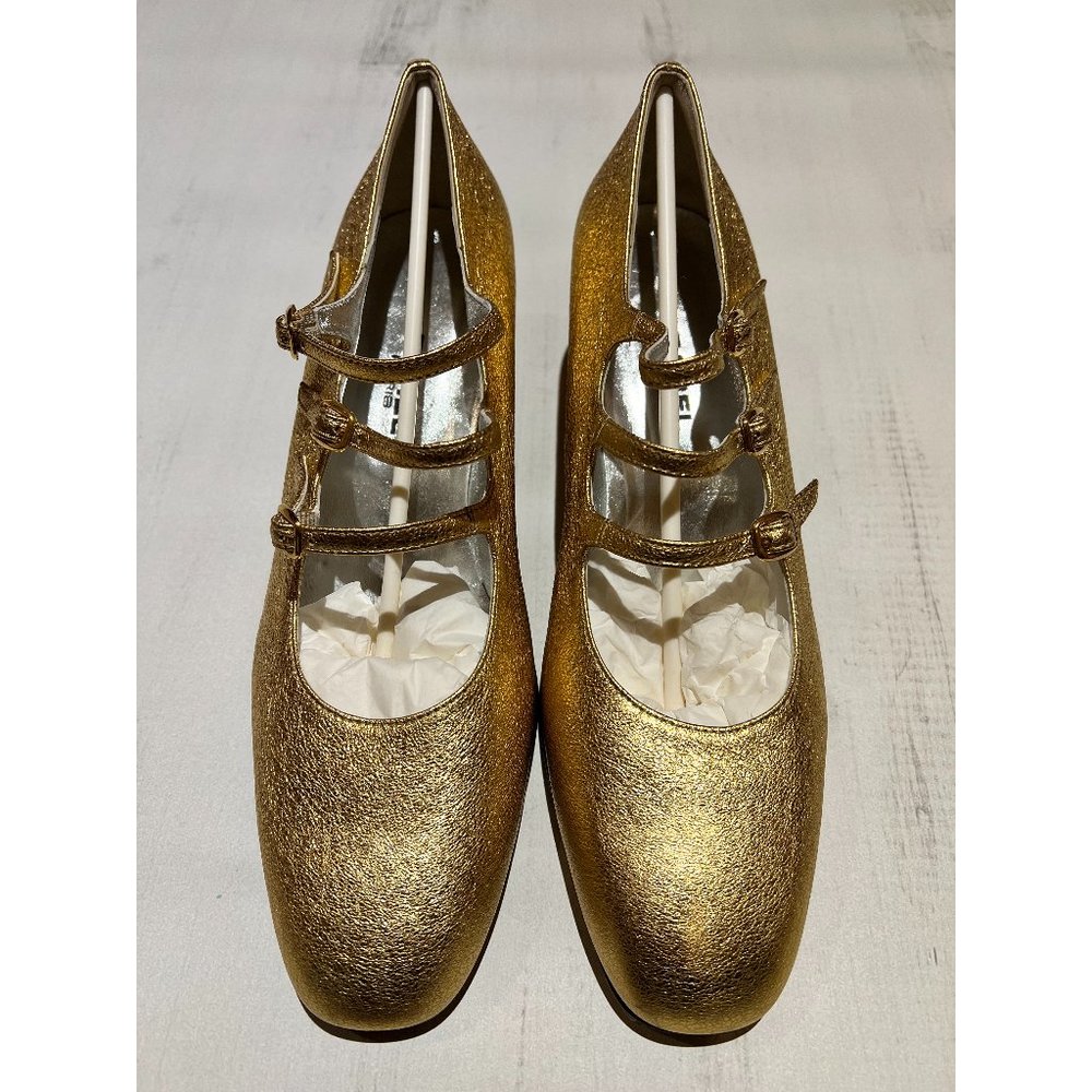 Carel Kina Gold Mary Janes 40 EU NIB